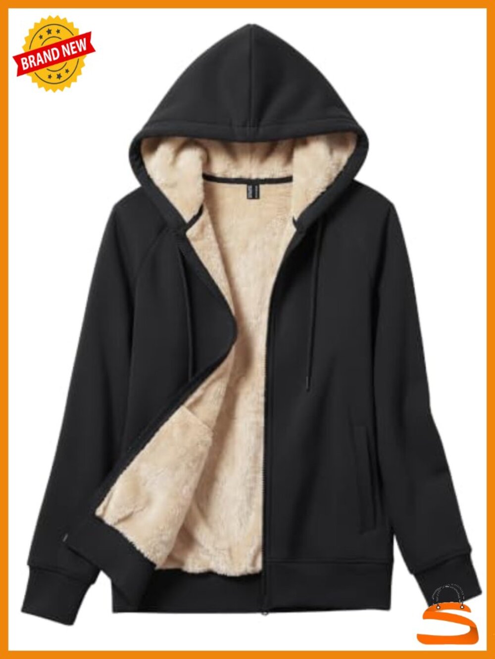 Women's Zip Up Hoodie Sherpa Fleece Lined Sweatshirt Warm Winter Sweater